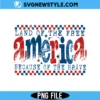 America Land of the Free Checkered PNG