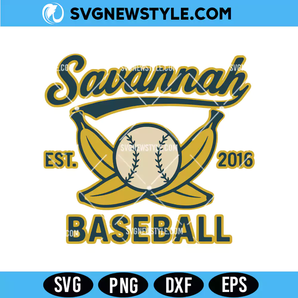 Retro Savannah Baseball Svg, Banana fan Svg, PNG DXF EPS Digital Download 1 Retro Savannah Baseball Svg
