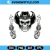 Skull In Cowboy Hat Svg
