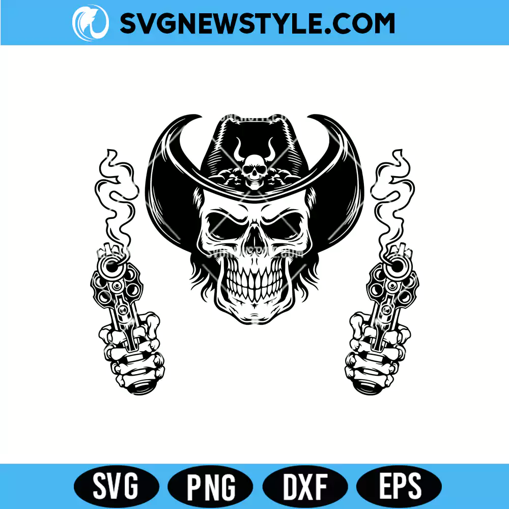 Skull In Cowboy Hat Svg, Western Skull Svg, Png Digital Download 1 Skull In Cowboy Hat Svg
