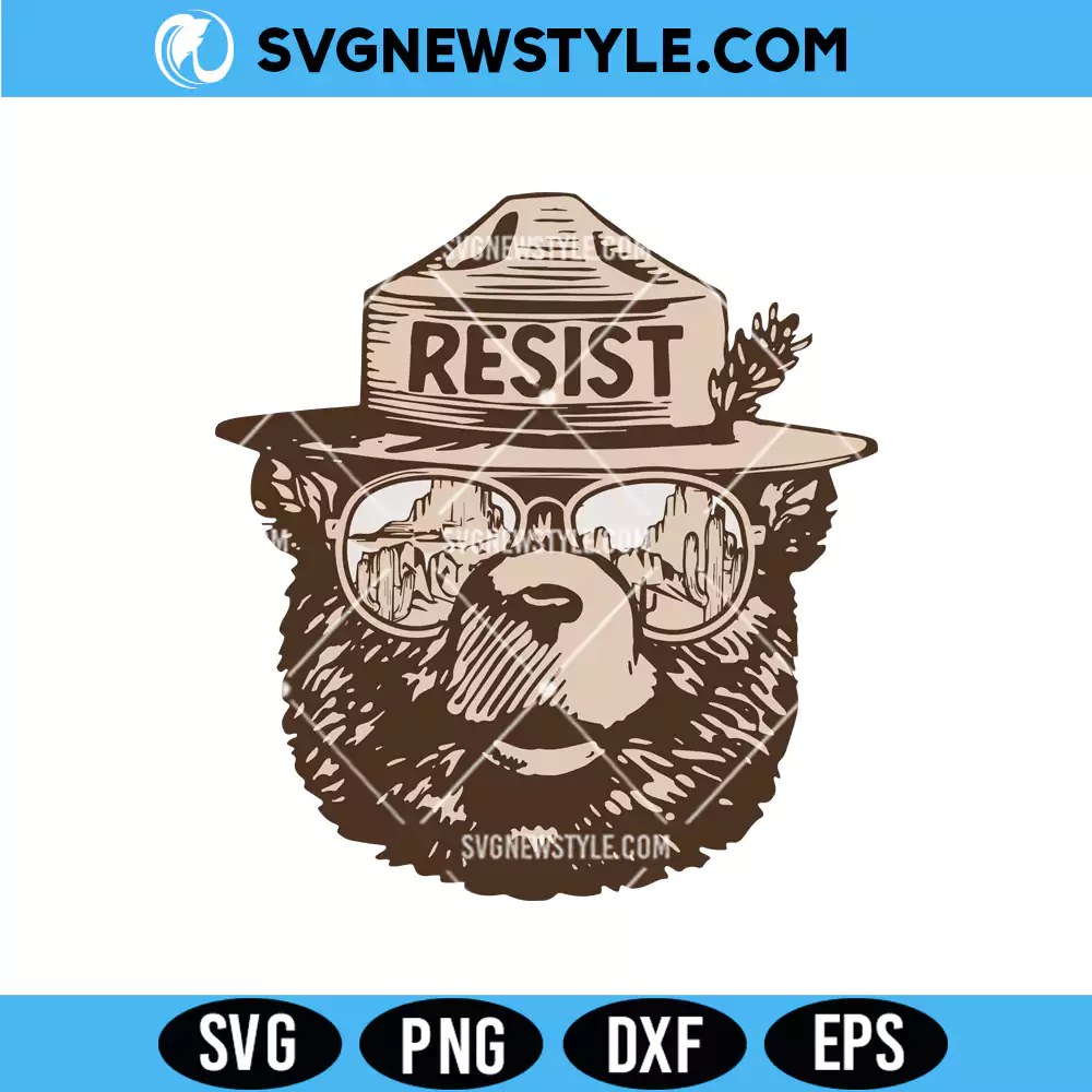 Smokey The Bear Svg, Resist Svg, Png, Dxf, Cut Files for Cricut 1 Smokey The Bear Svg