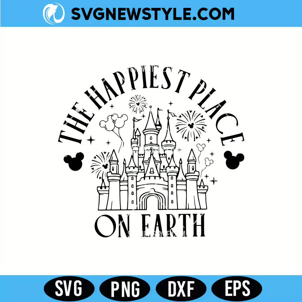 The Happiest Place On Earth Svg File, Disney Castle SVG, Png Digital Download 1 The Happiest Place On Earth Svg File