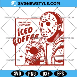Emotional Support Iced Coffee horror SVG
