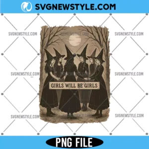 Halloween Girls Will Be Girls Witch PNG