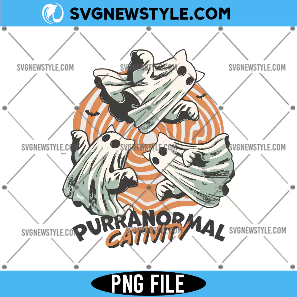 Halloween Purranormal Cativity PNG, Halloween cat PNG for Sublimation | Instant Download 1 Halloween Purranormal Cativity PNG