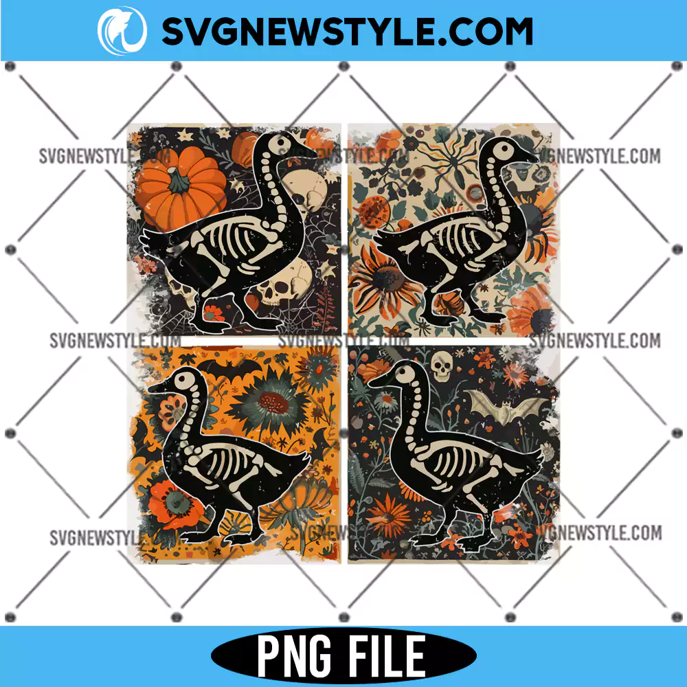 Halloween Skeleton Goose Png, Halloween Pumpkin png, Digital Download 1 Halloween Skeleton Goose Png