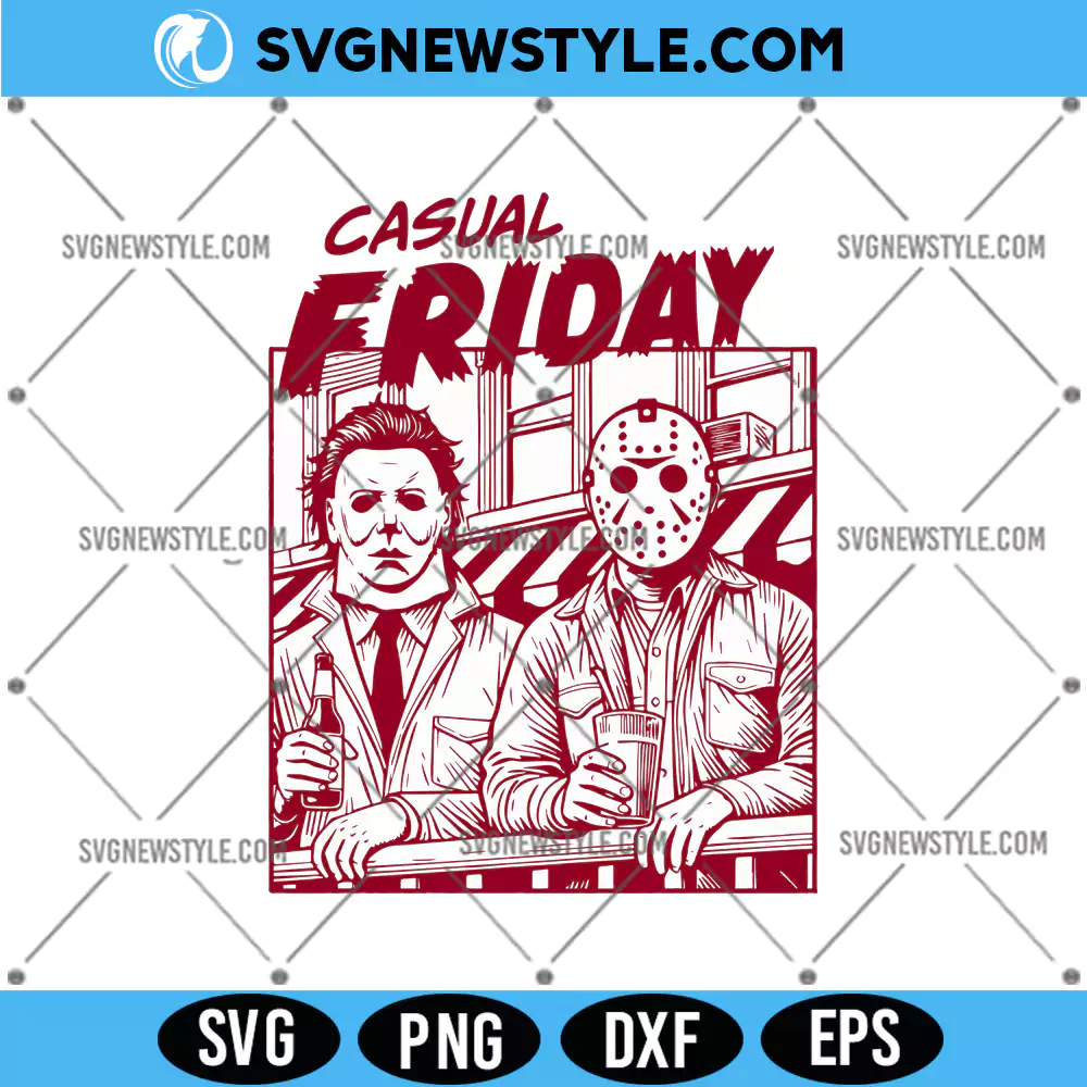 Horror Killer Casual Friday SVG, Halloween SVG for Cricut, Digital Download 1 Horror Killer Casual Friday SVG