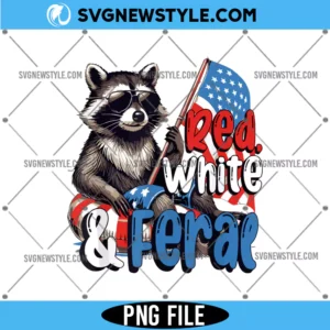 Red White And Feral Png for Cricut