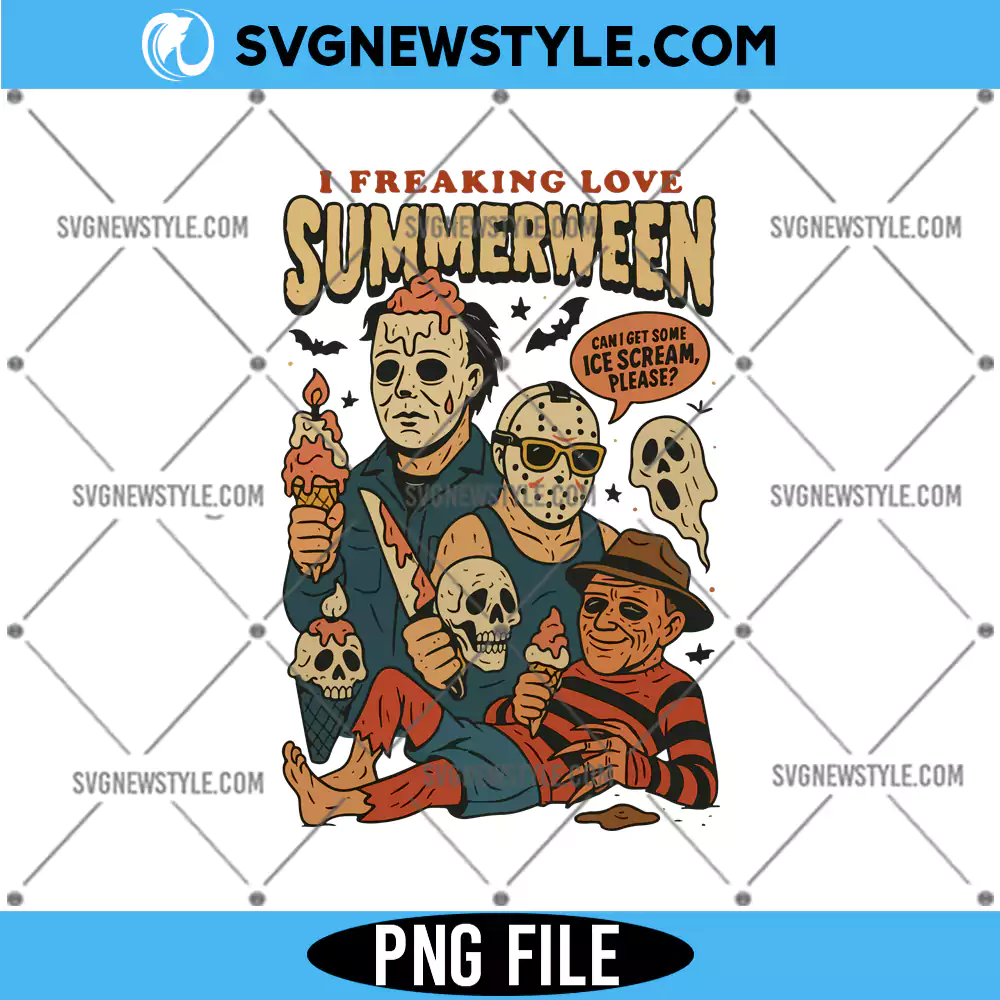 Summer Halloween Png, I Freaking Love Summer PNG, Digital Download 1 Summer Halloween Png