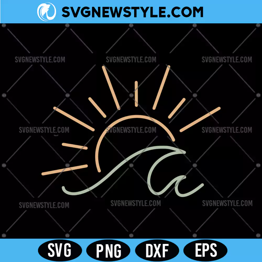 Sunshine and wave Svg, Beach Vibes SVG, Png, Digital Download 1 Sunshine and wave Svg