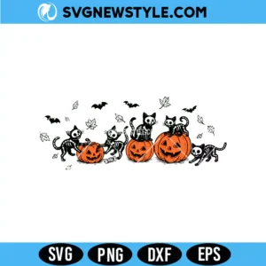 Black Cat Pumpkin SVG, Cute Pumpkin SVG, PNG DXF EPS &ndash; Digital Download