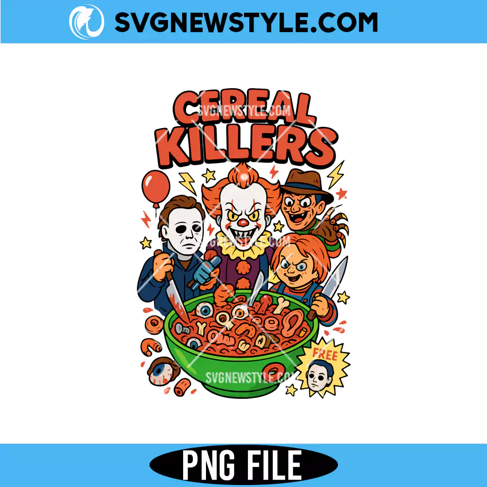 Cereal Killers Horror Cereal Png, Funny Halloween PNG, Instant Download 1 Cereal Killers Horror Cereal Png