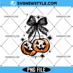 Cherries Pumpkin Png, Fall Coquette Bow Png, Digital Download