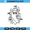 Ghost in hat with coffee Svg File, Ghost SVG for Silhouette, PNG DXF EPS, Digital Download 3 Ghost in hat with coffee Svg File