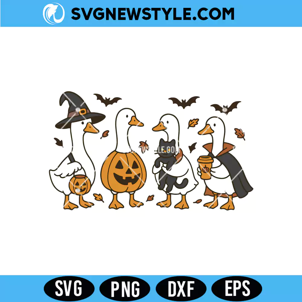 Silly Goose Halloween SVG, Fall Svg, PNG, DXF, EPS Digital Download 1 Silly Goose Halloween SVG