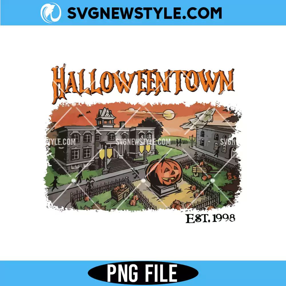 Pumpkin Halloweentown Png, Halloweentown Est 1998 Png Design, Instant Download 1 Pumpkin Halloweentown Png