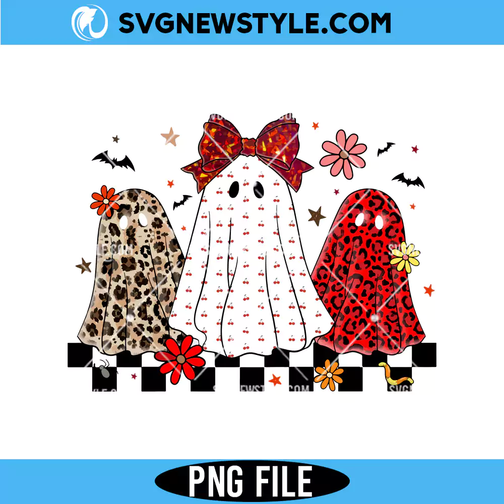 Leopard Checker Spooky Png, Cute Boo Ghost Coquette Png, Instant Download 1 Leopard Checker Spooky Png