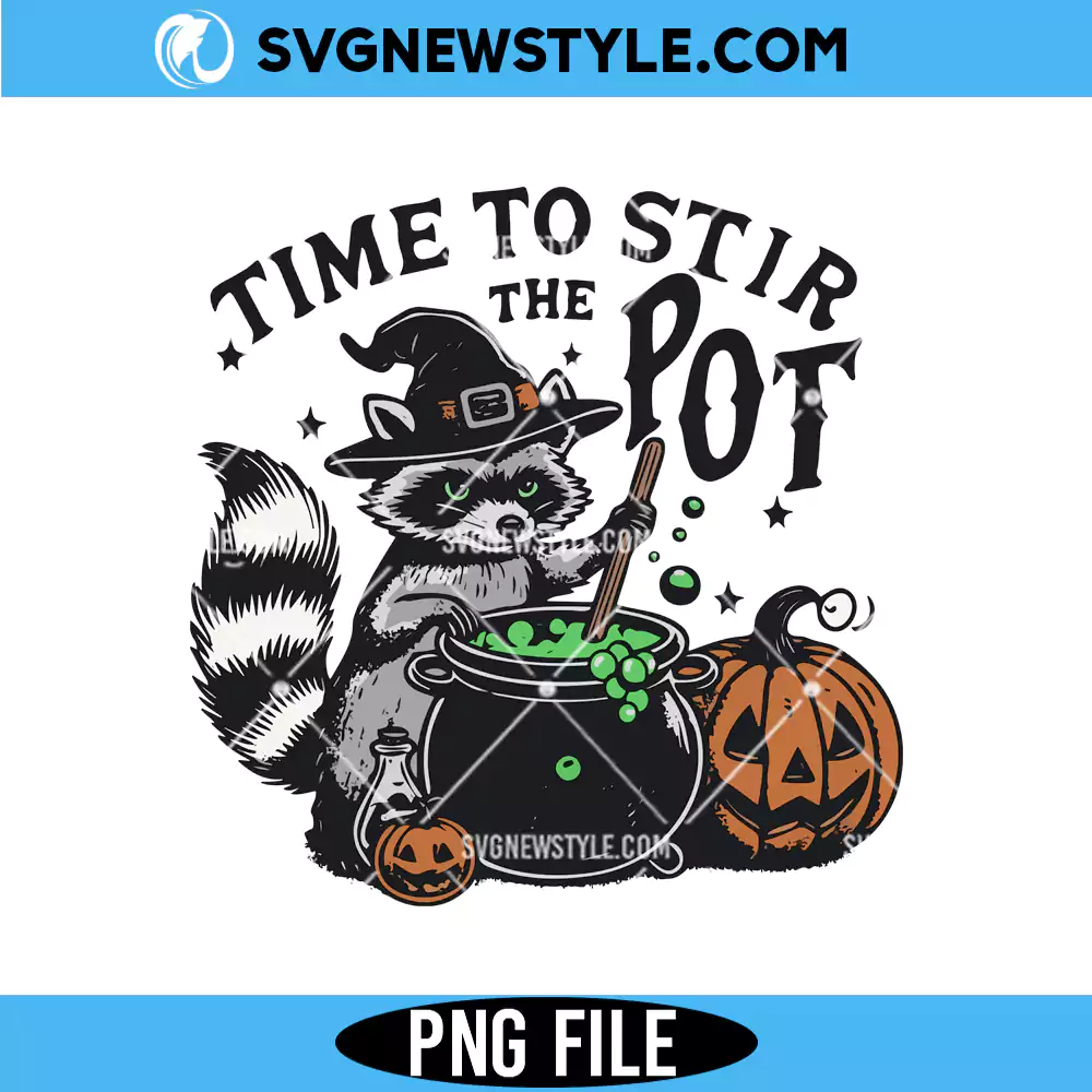 Pot Stirrer Raccoon Halloween PNG, Funny Halloween PNG, Instant Download 1 Pot Stirrer Raccoon Halloween PNG