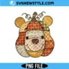 Preppy Floral Pooh Pumpkin Png