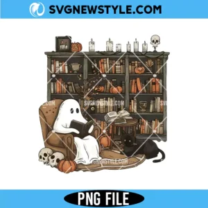 Retro Ghost Reading Books Png