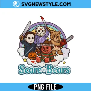 Scary Care Bears PNG, Halloween bear faces PNG, Digital Download