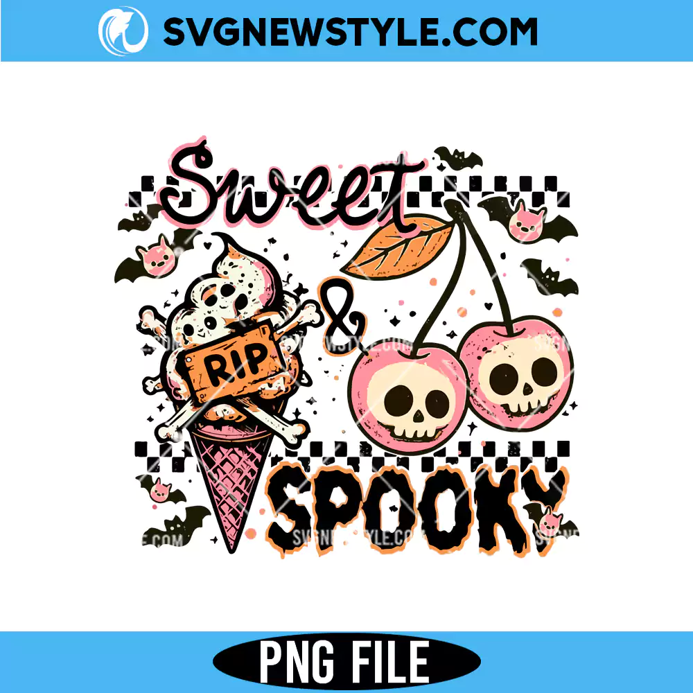 Sweet And Spooky Summer Halloween PNG, Cute Halloween Skull Png, Instant Download 1 Sweet And Spooky Summer Halloween PNG