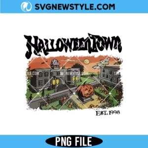 Vintage Halloween Town Est 1998 Png