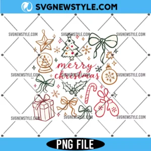 Brushstroke Christmas Bow Png