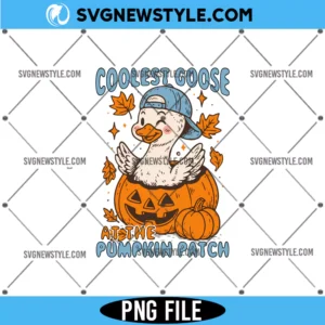 Coolest Cutest Goose at the Patch PNG, Cute Goose Fall PNG, Digital Download