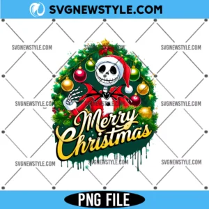 Cute Merry Christmas Jack Skellington PNG