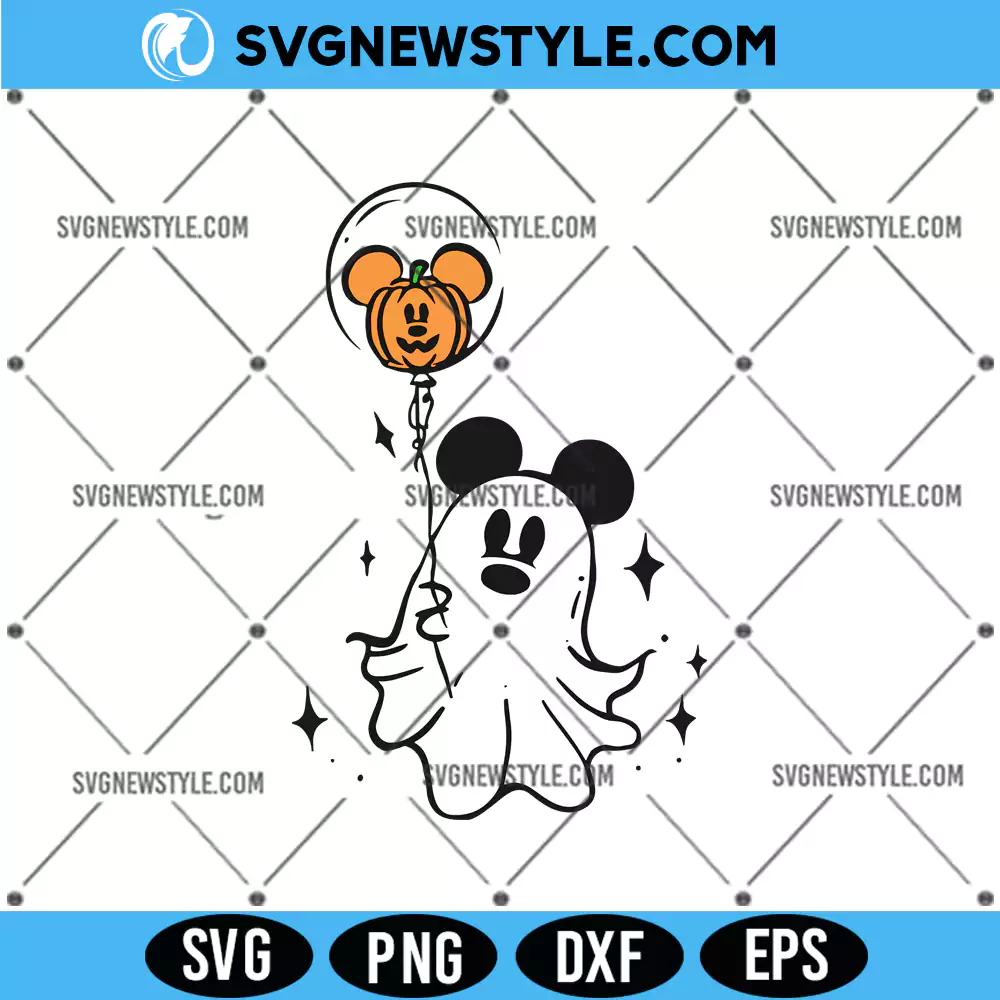 Mickey Mouse Pumpkin Balloon SVG, PNG DXF EPS for Cricut & Silhouette 1 Mickey Mouse Pumpkin Balloon SVG