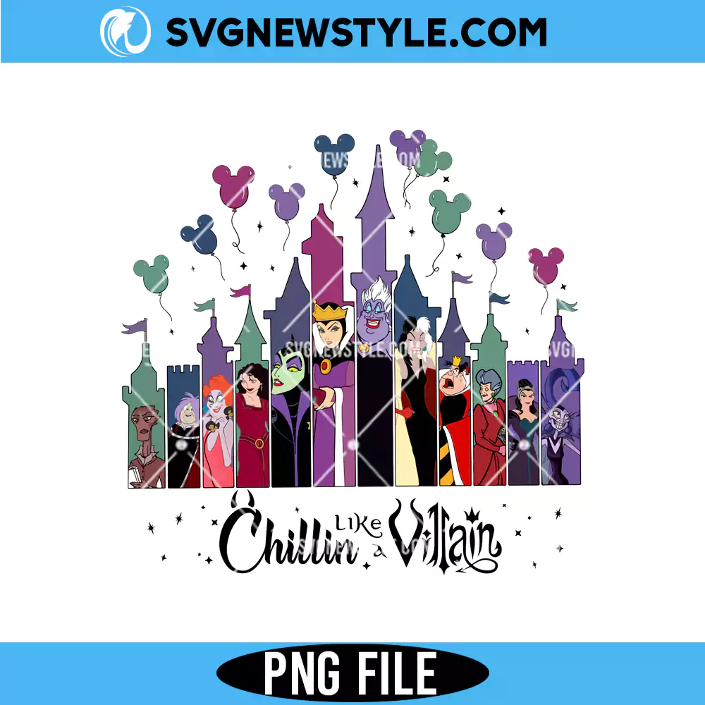 Disney Chillin Like A Villain Png, Disney Halloween PNG, Digital Download 1 Disney Chillin Like A Villain Png