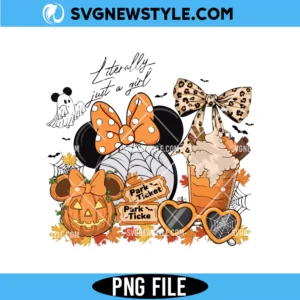 Disney Literally Just A Girl Halloween Png, Disney Pumpkin Fall Png, Digital Download