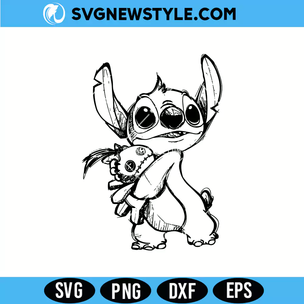 Disney Stitch And Scrump Sketch Portrait Svg, PNG DXF EPS Files – Instant Digital 1 Disney Stitch And Scrump Sketch Portrait Svg