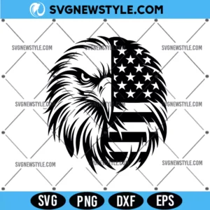 Eagle With American Flag Svg PNG