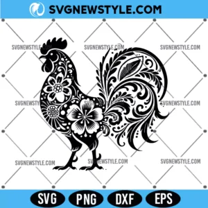 Floral Chicken Svg