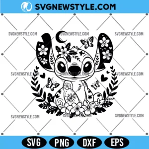 Disney Stitch Floral SVG