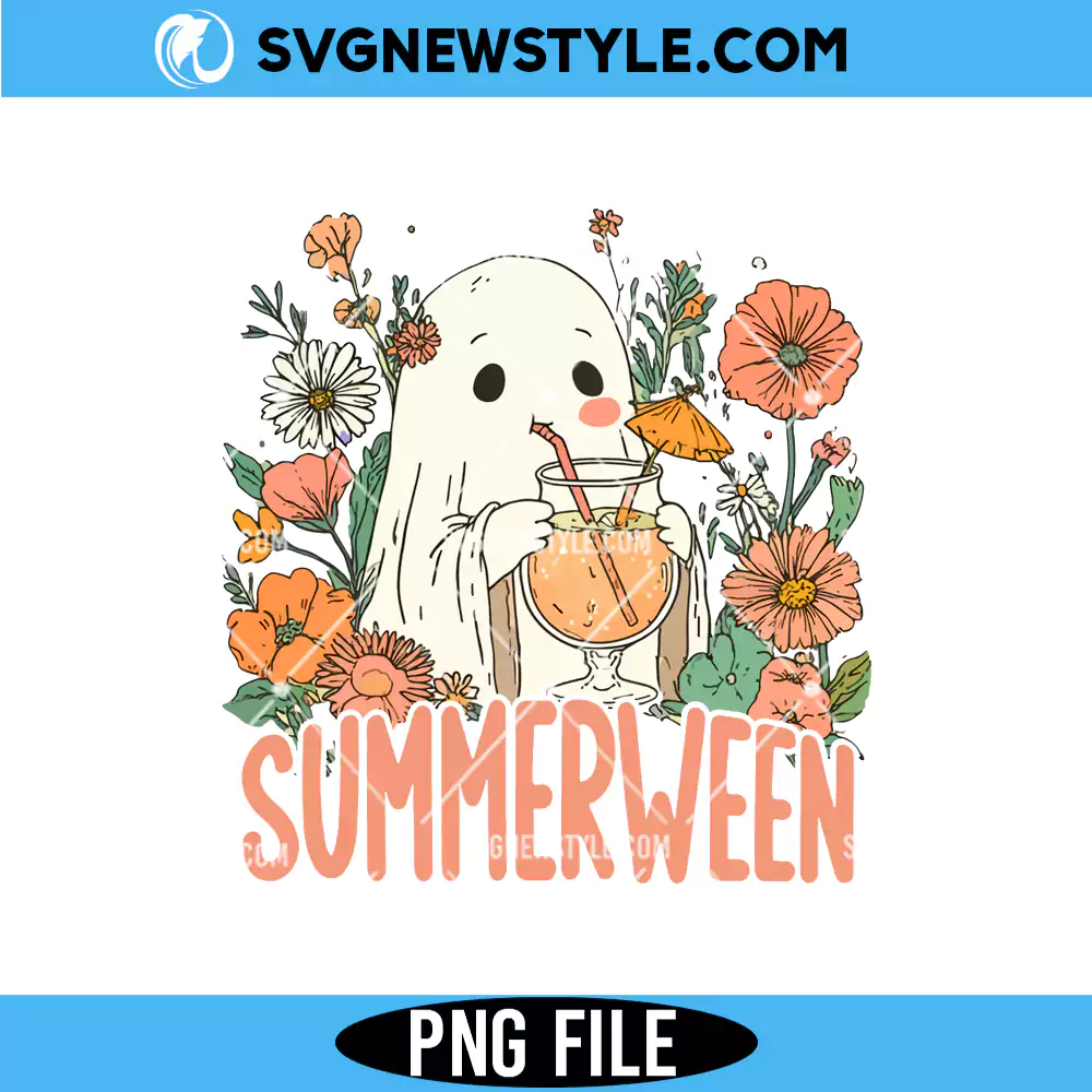 Ghost Summer Halloween Png, Halloween cocktail summer Png, Digital Download 1 Ghost Summer Halloween Png