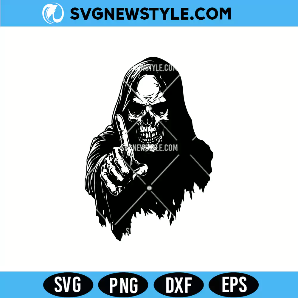 Grim Reaper Skeleton Svg, Halloween Skeleton SVG, PNG DXF EPS – Digital Download 1 Grim Reaper Skeleton Svg