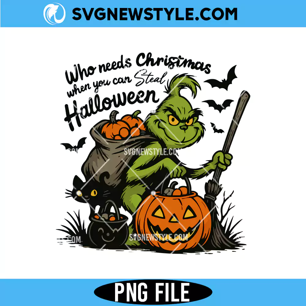 Grinch Halloween Png, Steal Grinh Png, Digital Download for Cricut & Silhouette 1 Grinch Halloween Png
