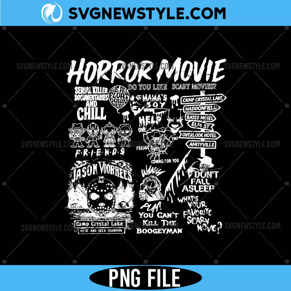 Horror Movie Png, Halloween 2025 Png, Digital Download for Cricut 1 Horror Movie Png