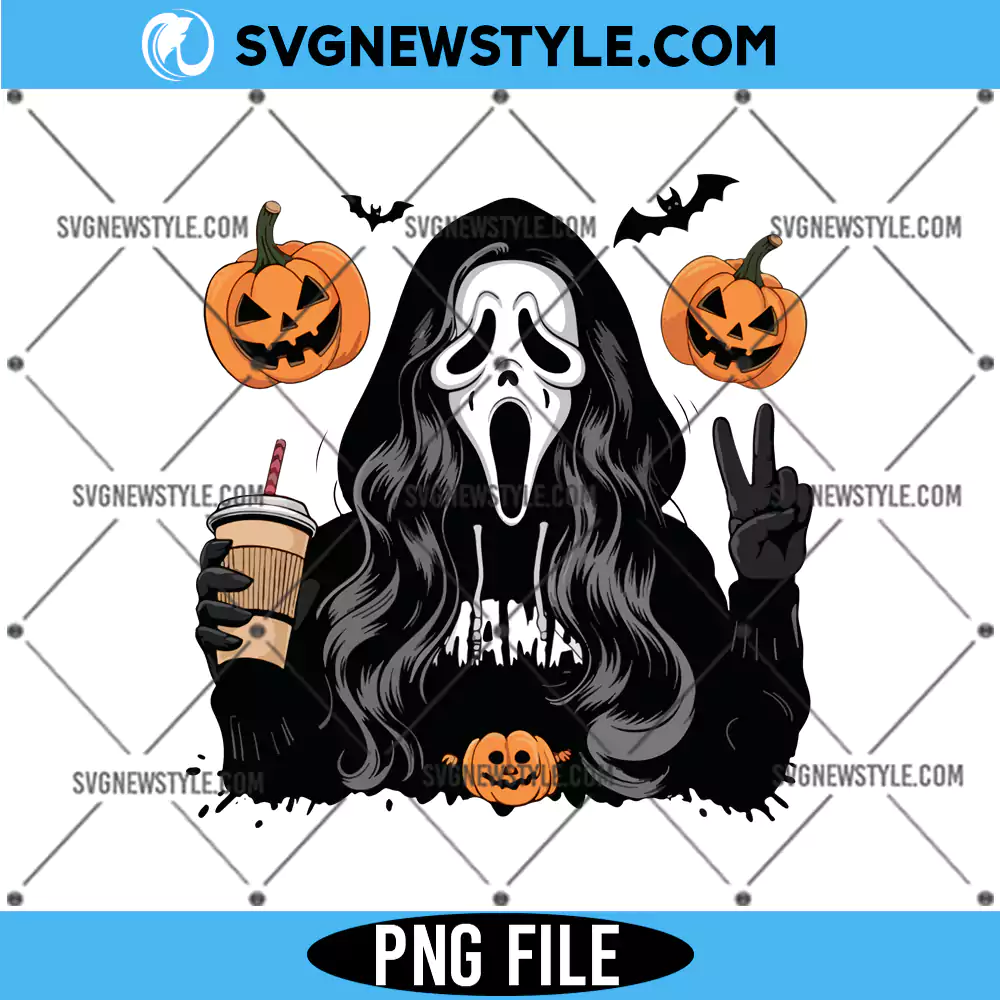 Spooky Mama Ghost PNG, Ghostface Halloween Girl PNG, Digital Download 1 Spooky Mama Ghost PNG