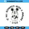 It's All Started With A Mouse Svg, Mouse Est 1928 Svg, PNG DXF EPS, Digital Download 3 It's All Started With A Mouse Svg