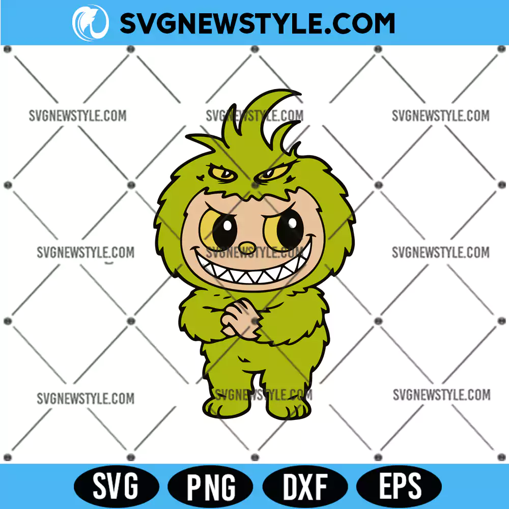 Labubu Grinch SVG, Labubu Clipart, PNG, DXF & EPS Instant Download 1 Labubu Grinch SVG