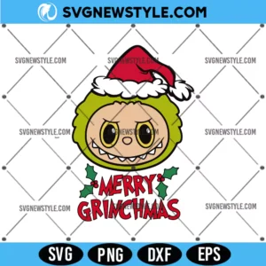 Labubu Merry Grinchmas SVG, Labubu Grinch SVG, PNG, DXF & EPS Instant Download