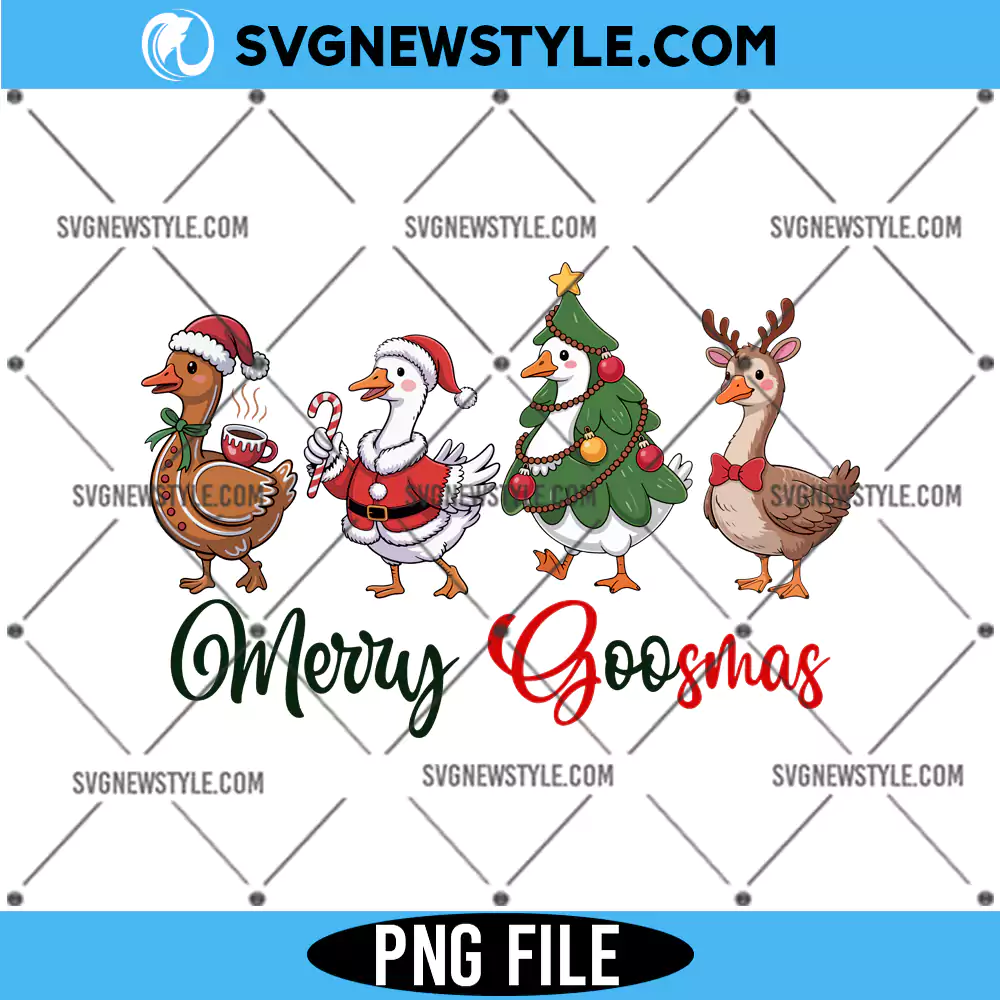 Merry Goosmas Png, Gingerbread Goose Png, Digital Download 1 Merry Goosmas Png