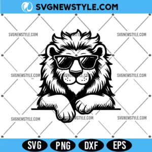 Peeking Lion With Sunglasses Svg