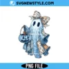 Halloween Blue Denim Ghost Png, Cute Boo Ghost Coquette Png, Digital Download 2 Halloween Blue Denim Ghost Png