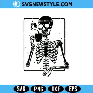 Skeleton Drinks Coffee Svg