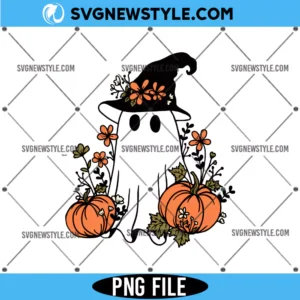 Spooky Ghost Halloween Svg, Flower Ghost Svg, PNG DXF EPS Digital Download